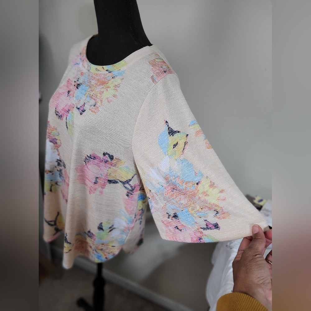 🙏 WESTBOUND Short sleeve top blouse tee yellow size large - Picture 2 of 8